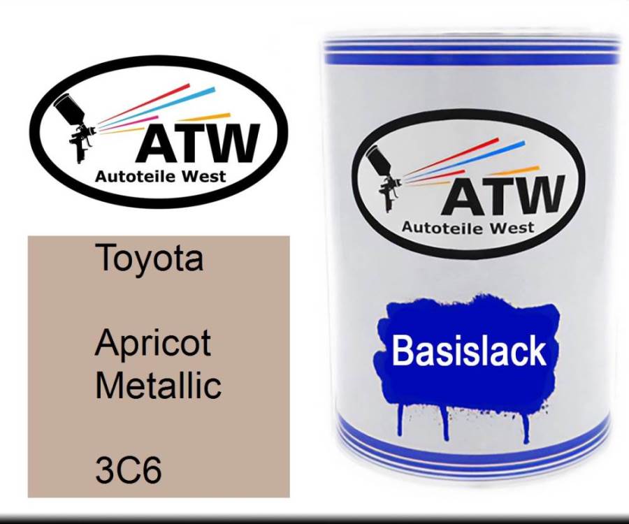 Toyota, Apricot Metallic, 3C6: 500ml Lackdose, von ATW Autoteile West.